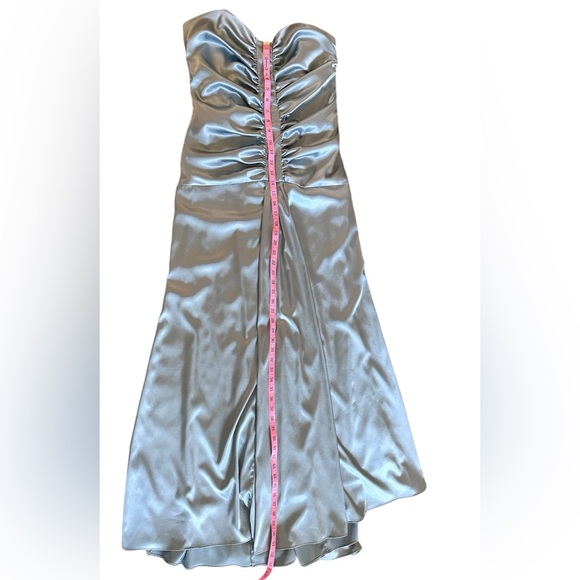 Vintage Jessica McClintock Pale Blue Strapless Gown Prom - Picture 8 of 16